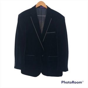 VINCI Black Velvet Men Blazer